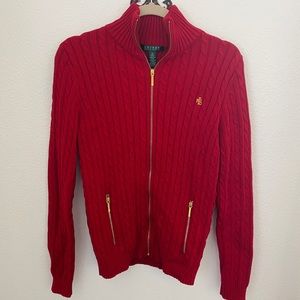 Lauren Ralph Lauren Cable Knit Zip Up Sweater
